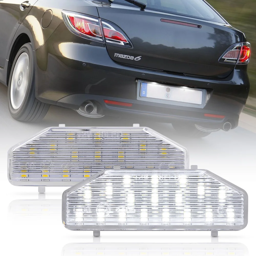 2 шт. светодиодные лампы для номерного знака Mazda 6 RX 8 04 12 MAZDA6 2006 2011 OEM #: GS1D 51