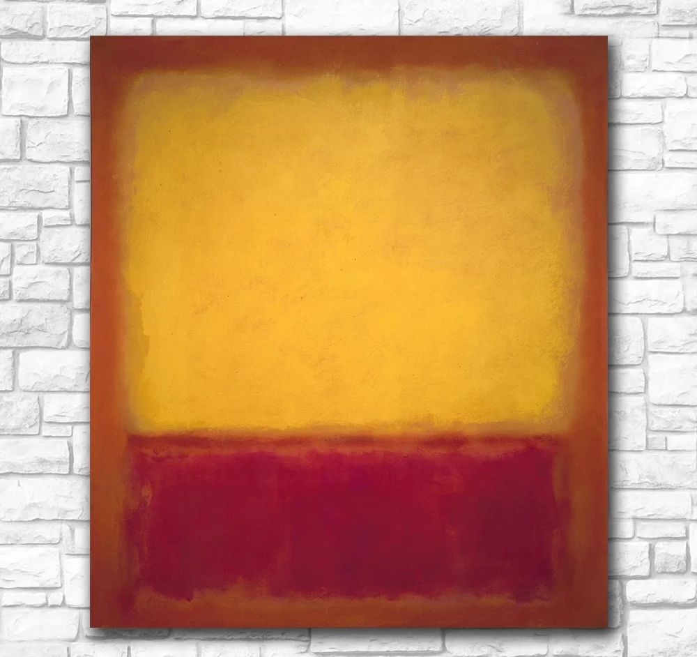 Настенные картины для гостиной абстрактные Mark Rothko желтые более фиолетовые 1956