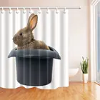 Декоративная душевая занавеска в виде кролика, водонепроницаемая шторка для ванной комнаты, занавеска для душа, дверная занавеска для туалета