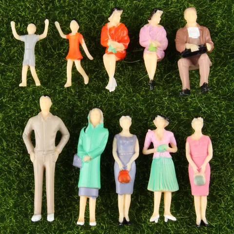Миниатюрные фигурки людей 1:30, пластик, 10 шт.