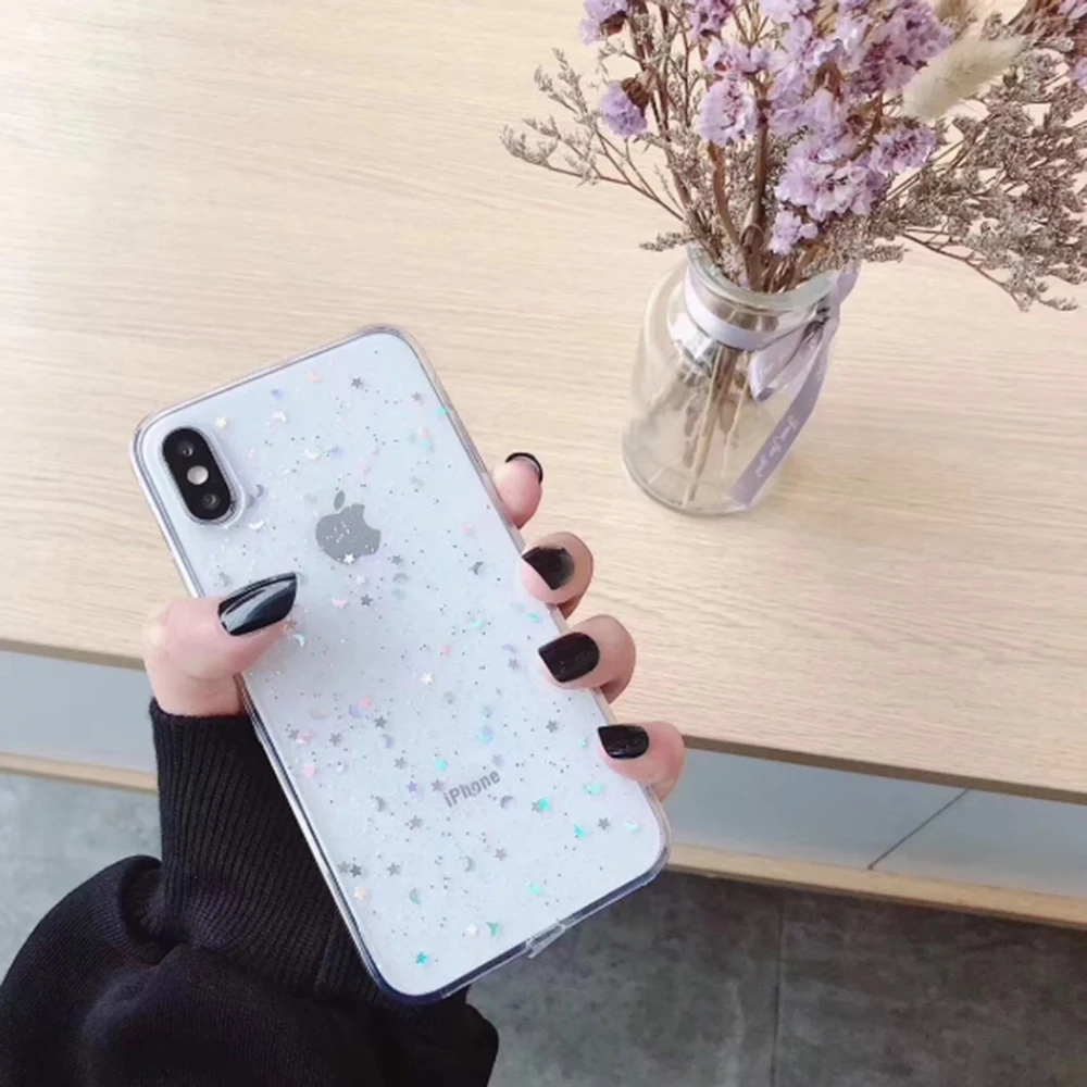 Модный Блестящий чехол для телефона iPhone 11 Pro X XR XS Max 7 8 6 6s Plus мягкий блестящий с