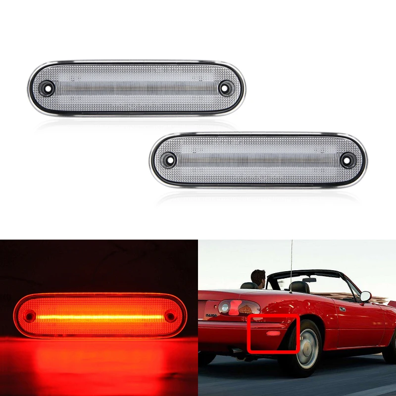 

Задний красный светодиодные, боковые, габаритные фонари для Mazda MX-5 Miata 1990-2005 прозрачные линзы Fender указатель поворота