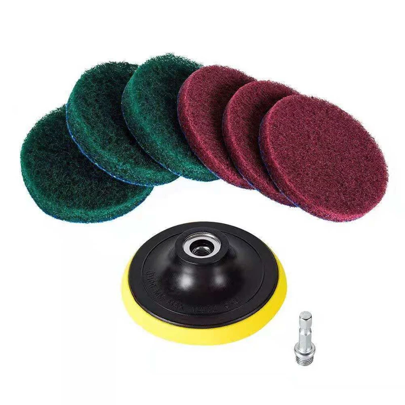 

8pcs Scouring Pad 1/4\" Hex Shank For Water Stains Bathtubs Toilets Shower Door