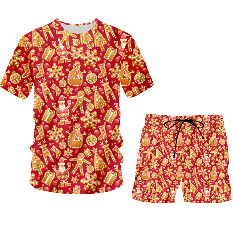 

IFPD New Baroque Style Tops Shorts Men's Set 3D Print Golden Flower Luxury Tracksuit Tee shirts Women's 2-PCS Suits dropshipping
