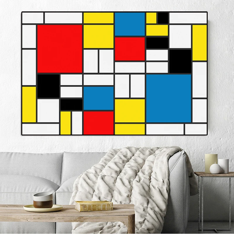 RELIABLI абстрактное искусство холст живопись Современные принты плакат от Piet Mondrian настенные картины для декора гостиной Куадрос без рамы