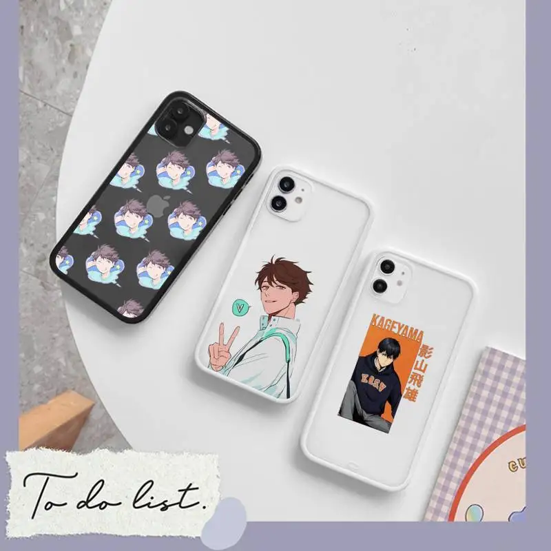 

tsukishima kei Haikyuu anime series Phone Case matte transparent For iphone 7 8 11 12 plus mini x xs xr pro max cover