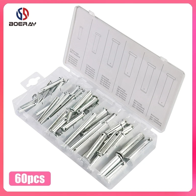 Набор штифтов с отверстиями комплект из 60 шт. плоской головкой цилиндрические