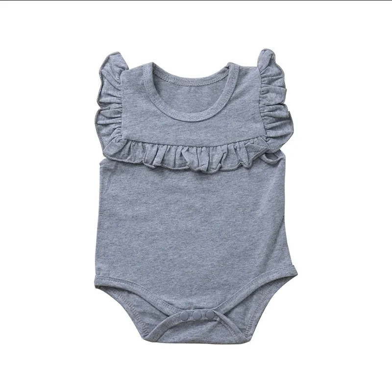 Комбинезон Emmababy однотонный с оборками без рукавов|Боди для малышек| |