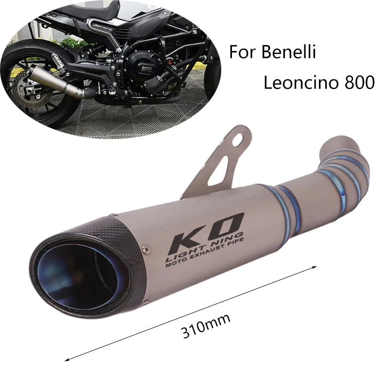 

Выхлопная труба из титанового сплава для Benelli Leoncino 800, выхлопная труба для мотоцикла, задняя выхлопная труба без дБ, катализатор 310 мм