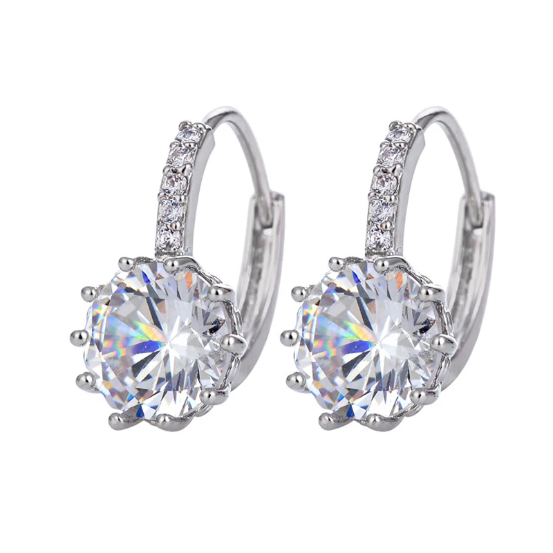 Silver Золото; серебро; Сережки для женщин черный кристалл Oorbellen Pendientes Mujer Moda серьги Brinco сережки Aretes De Kolczyki - Окраска металла: Silver