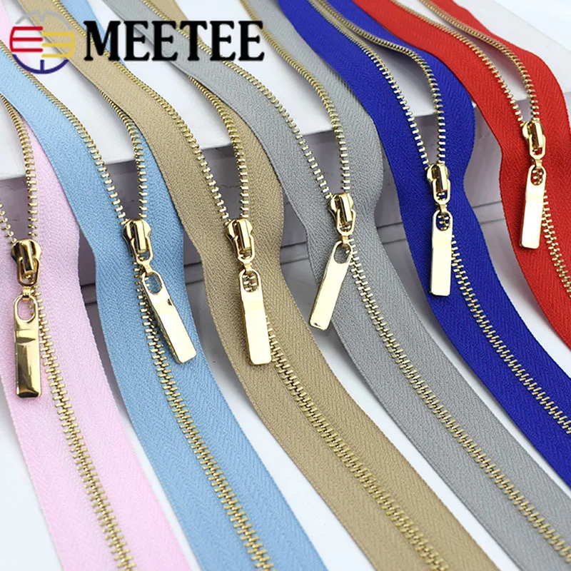 2 шт. Meetee 3 # металлическая молния с открытым наконечником 40/70 см золотыми