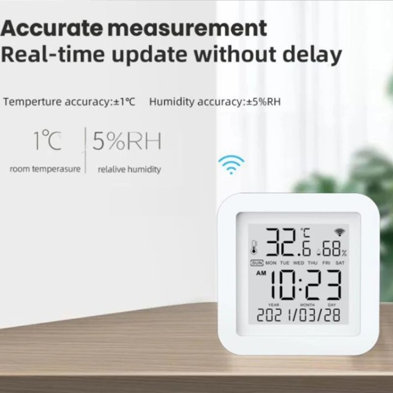 

066E Smart Digital WiFi Temperature Humidity Monitor Thermometer Hygrometer Detector