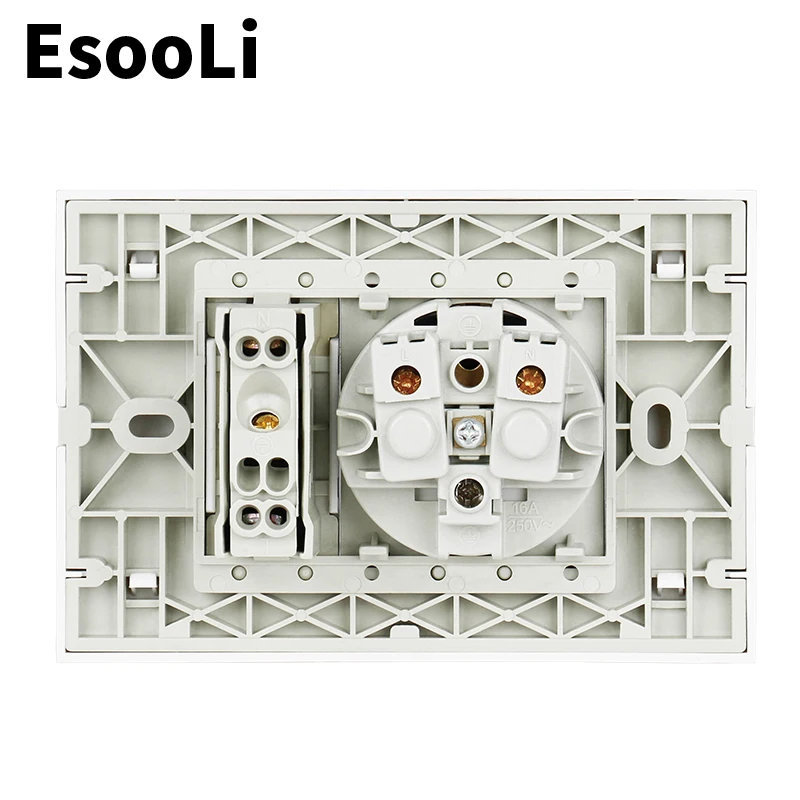EsooLi настенная розетка заземленная 16А европейского стандарта с итальянской/Чили