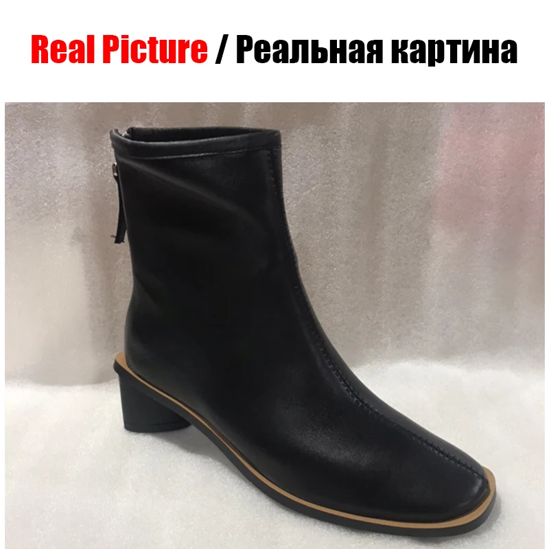 DORATASIA/Большие размеры 33-41; Новинка; Лидер продаж; модные качественные женские ботиночки из натуральной кожи; обувь на молнии с квадратным носком; женские ботинки