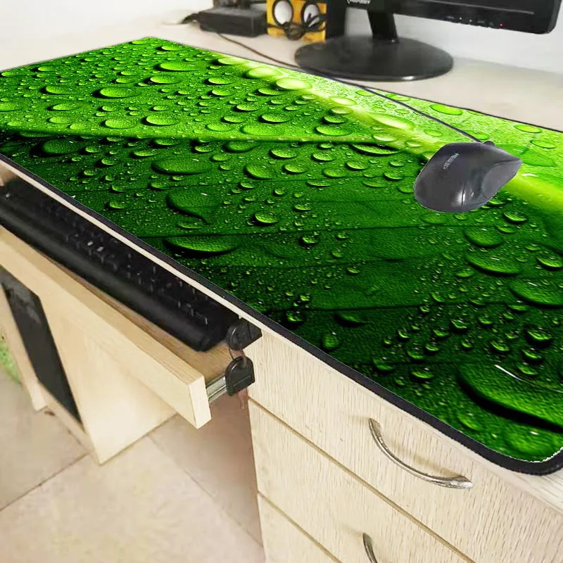 Большой игровой коврик для мыши Mairuige с зелеными листьями воды скоростная версия