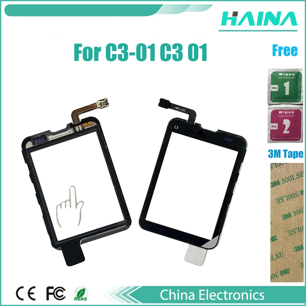 

original quality phone Touch Panel Sesnor For Nokia c3 c3-01 Touch Screen Digitizer Front Glass Lens Free Ship
