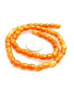 qingmos 7 8mm thick roundel natural orange coral loose beads for jewelry making diy necklace bracelet earring strands 15