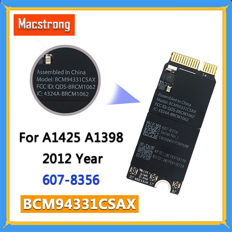 Оригинальная карта BCM94331CSAX для Macbook Pro Retina A1398 Wi-Fi A1425 Bluetooth 4 0 802.11n 607-8356 MD212 MD213 2012 |