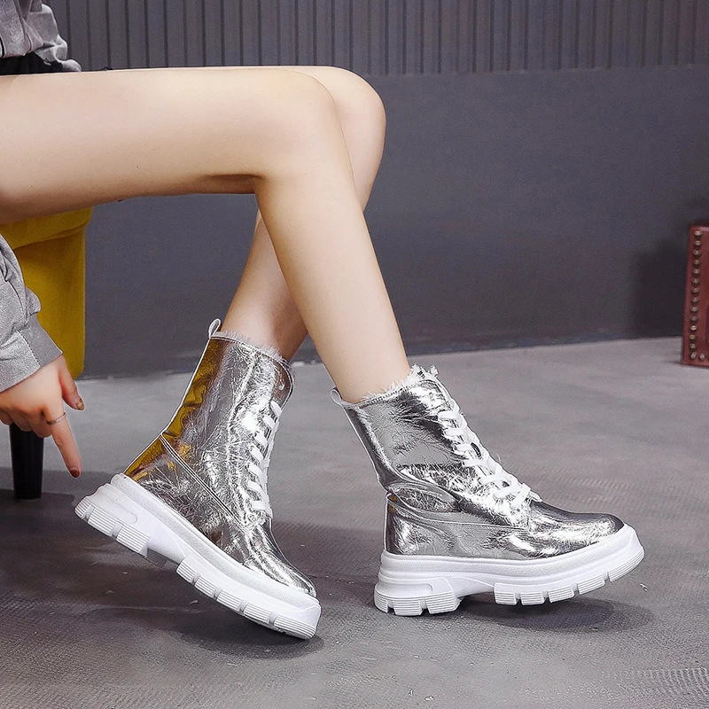 Женские зимние водонепроницаемые кроссовки походная обувь с густым мехом