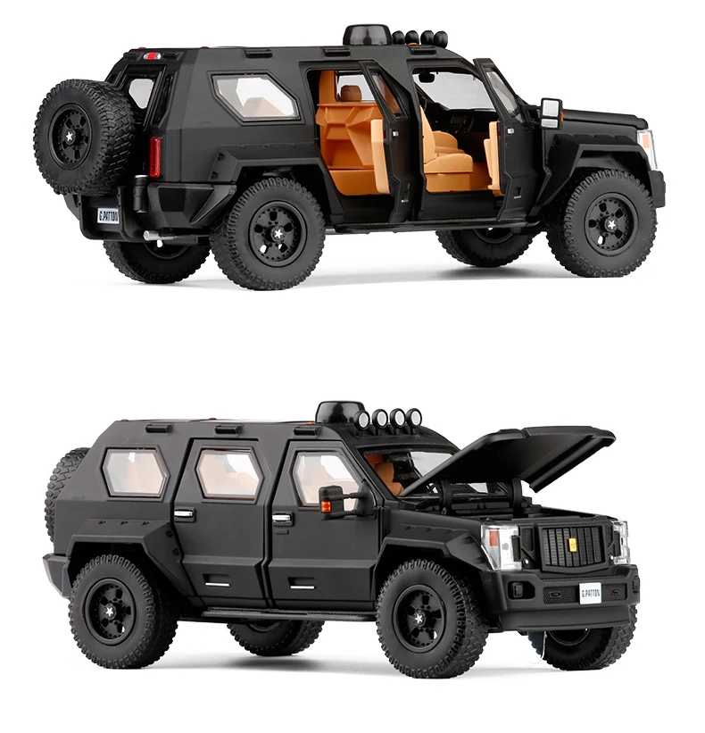 Новинка 1/32 г. PATTON SUV Грузовик литая модель автомобиля игрушка джип звуковое освещение оттяните назад для детей Подарки для детей
