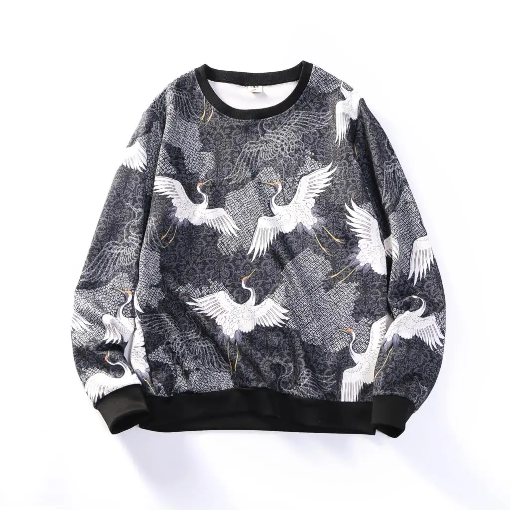 

Nice New Men Printing O-neck Hoodies Clothes Casual High-quality Sweatshirts Blue Color Pullover Loose Coats Streetwear M-5XL