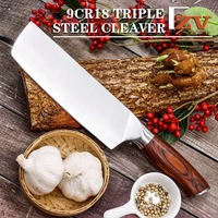 top quality 9cr18mov nakiri kitchen knives razuo sharp chefs slicing knife german stainless steel wood handle cooking knife