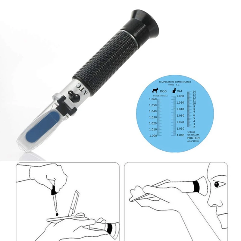 Pet Dog Cat Urine Specific Gravity Refractometer Serum Plasma Protein Clinical Hydrometers Tester | Инструменты