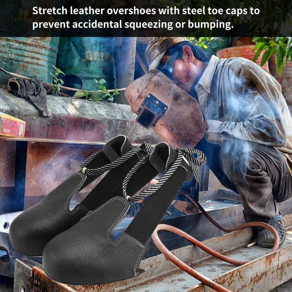 

New 1pair/lot Man woman safety shoes real leather steel overshoes woker shoes cover Visitor overshoes toes protection