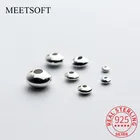 MEETSOFT Классические Подвески из стерлингового серебра 925 пробы 5 шт.лот Rondelle космические бусины ручной работы сделай сам изящные ювелирные изделия ожерелье аксессуары