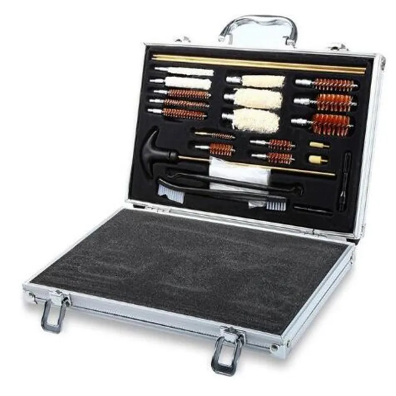 Sale 24pcs Gun Cleaning Kit Alloy Box Set Gun Brush Tool for Pistol Hunting Rifle Shotgun Firearm Cleaner Hunting Accessories