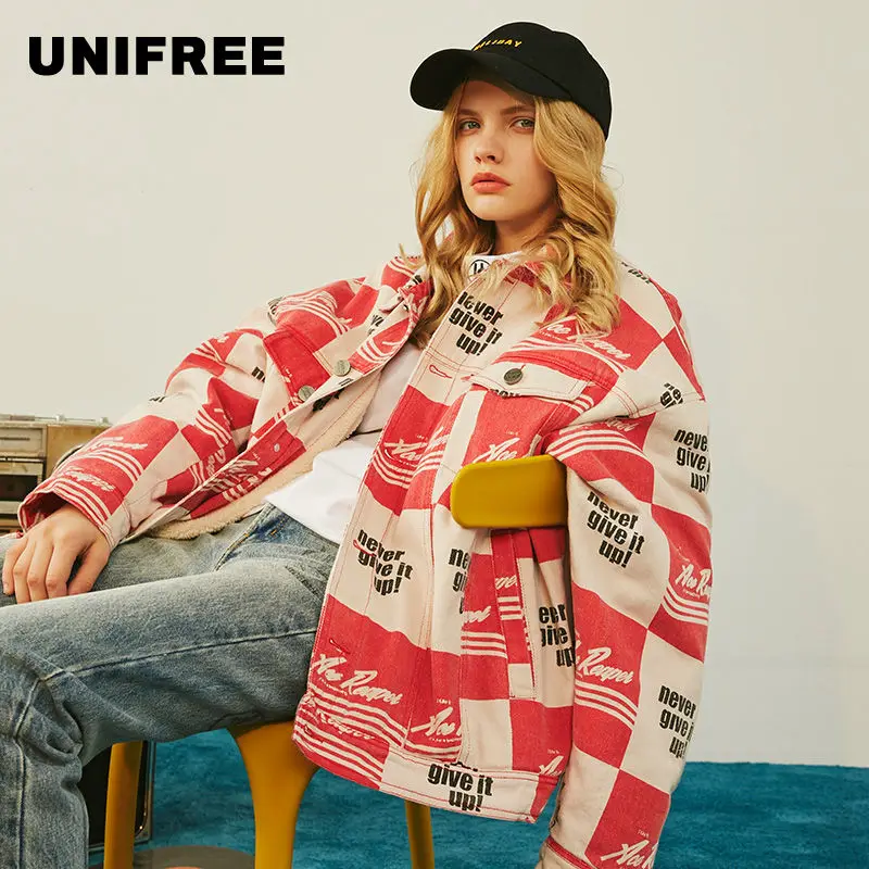 Unifree2019 зимние новые персонализированные печатные буквы модные повседневные