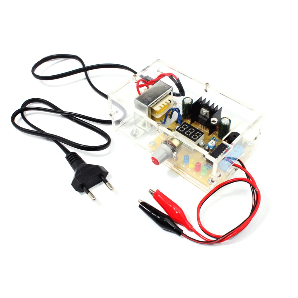 LM317 1 25 V 12V непрерывно регулируемый источник питания напряжения DIY Kit EU|Детали и