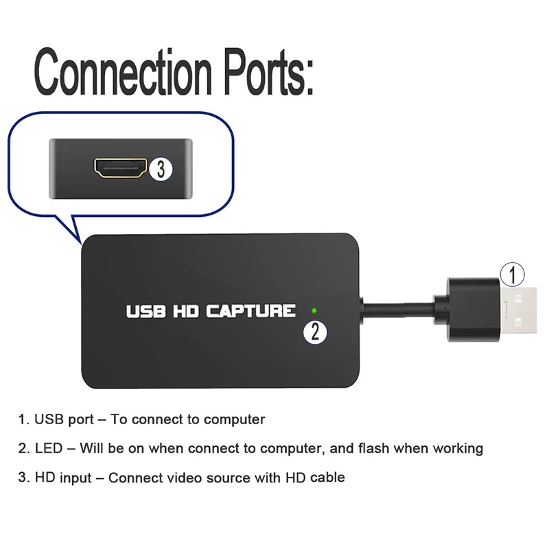 1080P 60 Гц видео карта захвата USB 3 0 совместимому с HDMI Захват записи коробка для PS4