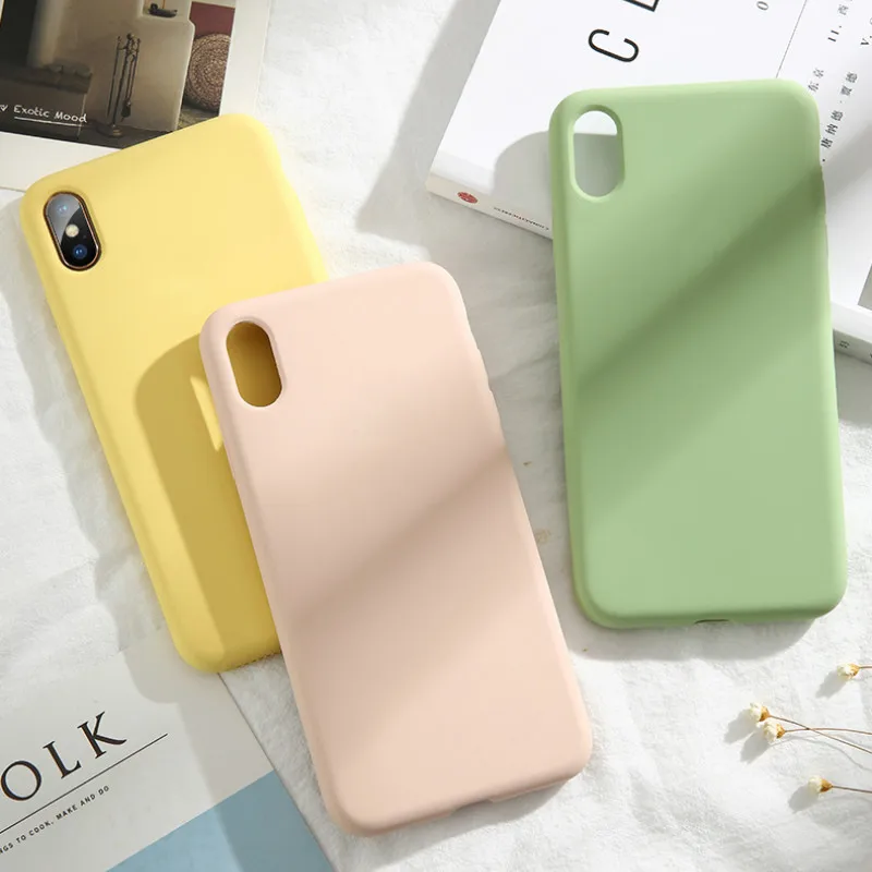 Жидкий силиконовый универсальный чехол для iPhone 12 Mini 11 Pro Max X XR Xs 6 6s 7 8 Plus SE2020 модный