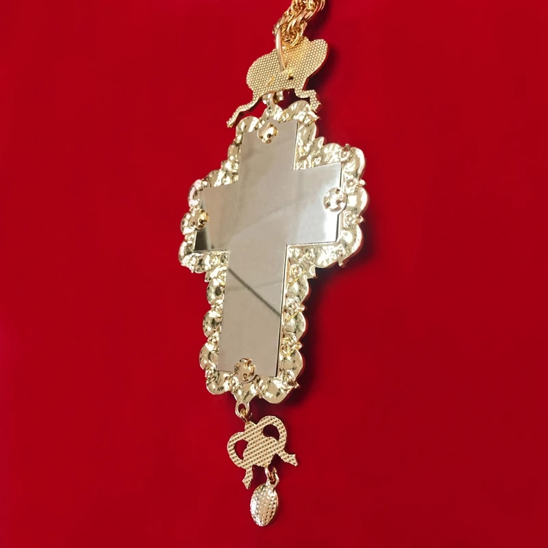 Нагрудный Крест православный Иисус подвески-кресты Позолоченные Стразы цепочка