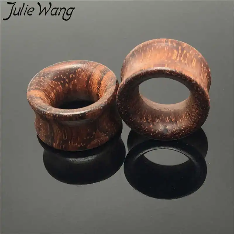 Julie Wang 6-20 мм Гибкий Туннель Для Пирсинга Ушей с деревянными заглушками