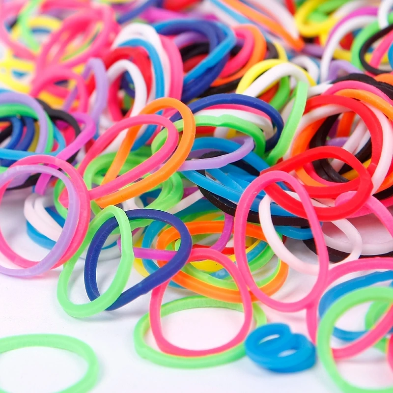 

600pcs/bag Rubber Band Different Colors Rubber Elastic loom bands bracelet 24 Clips 1 Hook DIY Multicolour Bracelets For Women