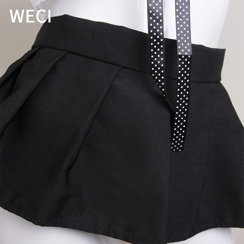 

WECI Sexy Pure School Girl Outfit Cute Student JK Uniform Role Play Costumes White Shirt & Pleated Mini Skirt Suit British Style