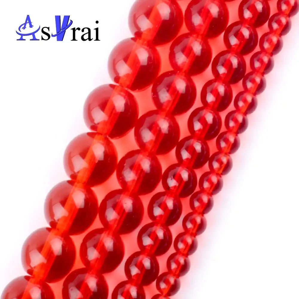 Бусины Из Натурального Красного стекла для изготовления ювелирных изделий 4 12