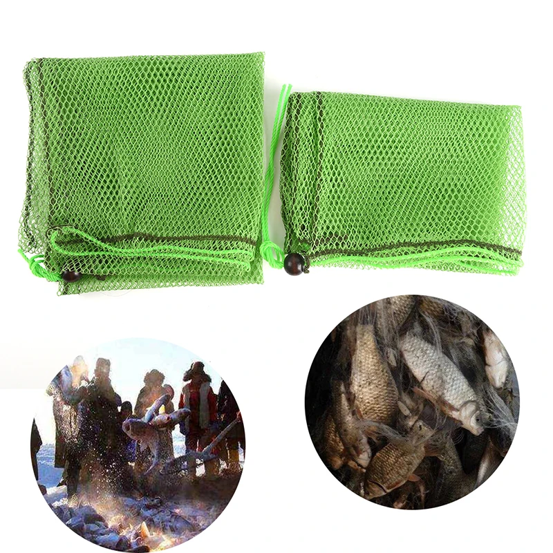 

2 Sizes Simple Fish Bag Tackle Fishing Nets Trap Collapsible Fishing Tools Folding Nylon Mesh Cast Color Random Accessories