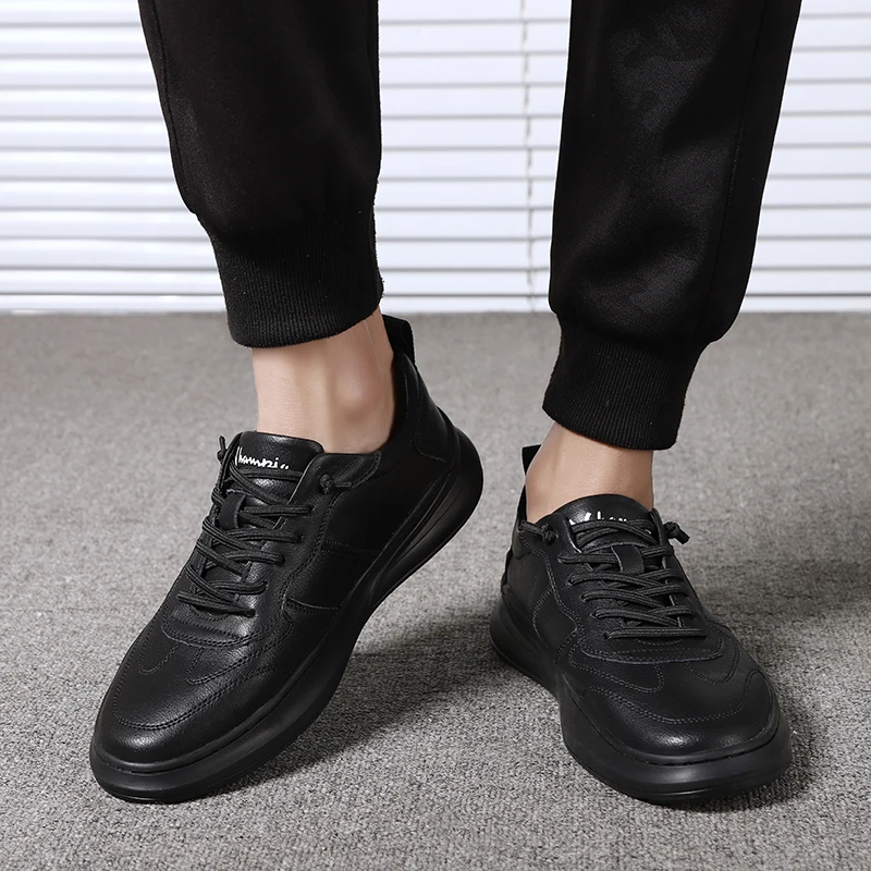 

Designer Men Casual Shoes fashion Wearable white Black Mens Loafers Leather outdoor Platform Comfortable Moccasins