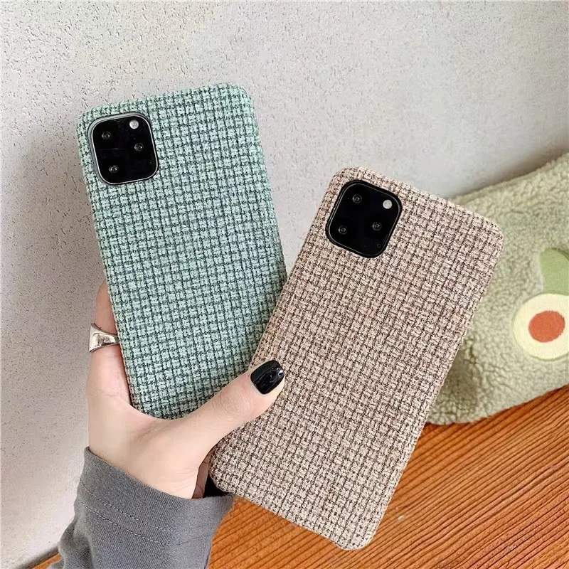 KJOEW теплый PU ткань фланель плед чехол для телефона iPhone 11 Pro X XR XS Max 7 6 8 Plus плюшевые