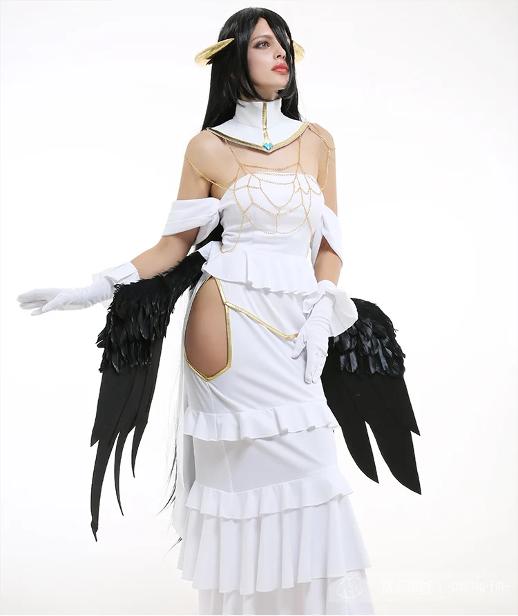Женский костюм для косплея Albedo белое платье Оверлорд альбедо Хэллоуин