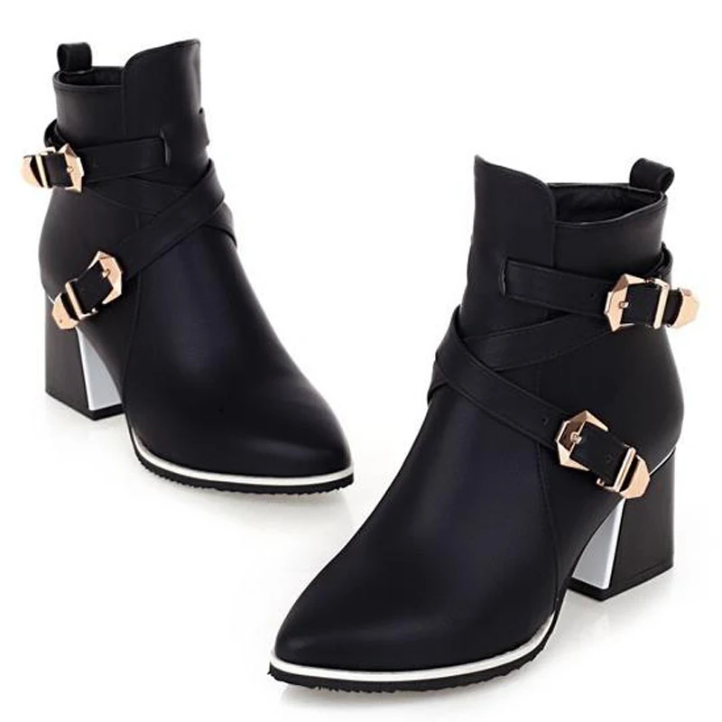 2021 английские остроконечные носок Женские ботильоны с двойной пряжкой на