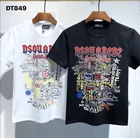 DSQ-классический итальянского бренда мужские и женские футболки в уличном стиле с принтом на каждый день с круглым вырезом с коротким рукавом Графический DT849