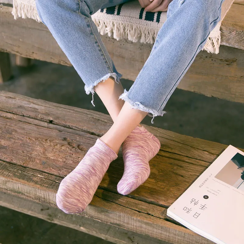 

Comfortable Cotton Girl Women Boat Socks Ankle Low Female Invisible Color Girl Boy Slipper Casual Hosiery