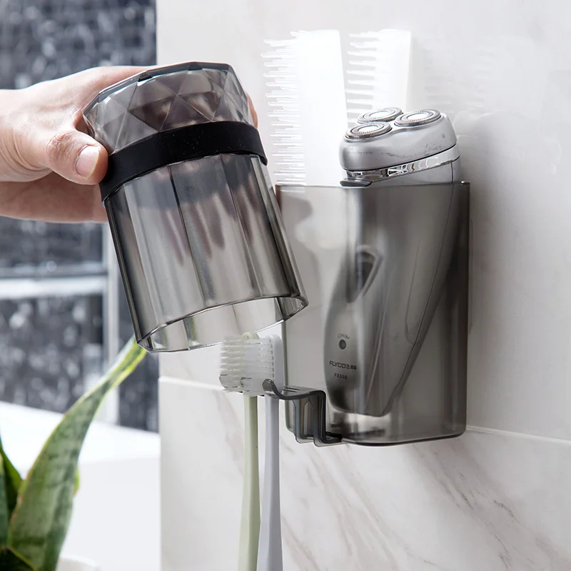 Настенный держатель для зубных щеток Набор чашек мытья набор прозрачных ванной