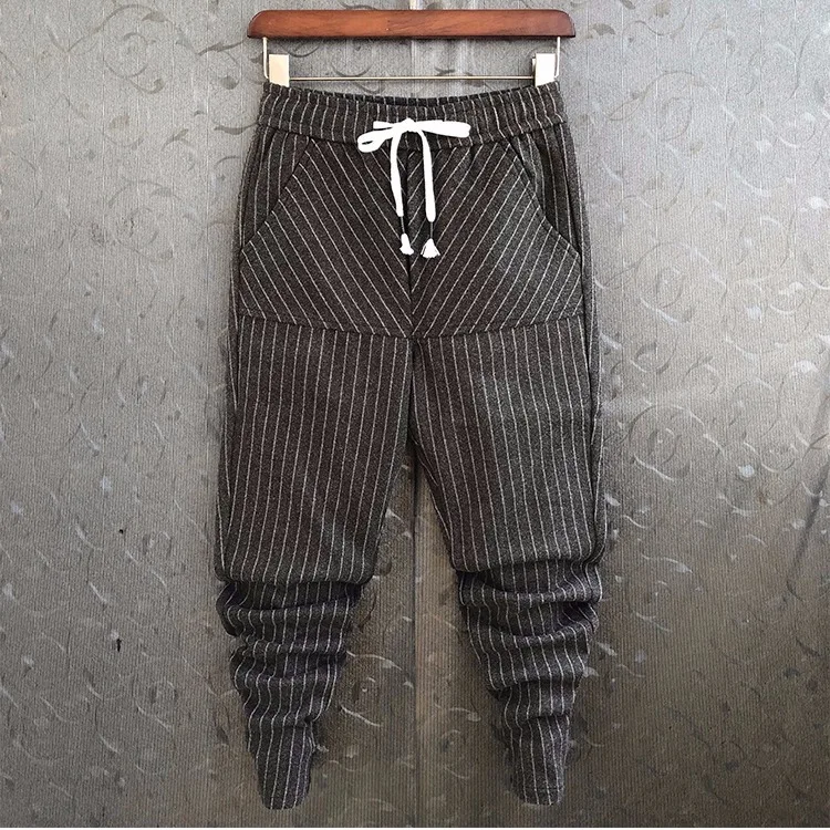 Idopy Модные мужские трендовые высококачественные джинсы шаровары с кулиской