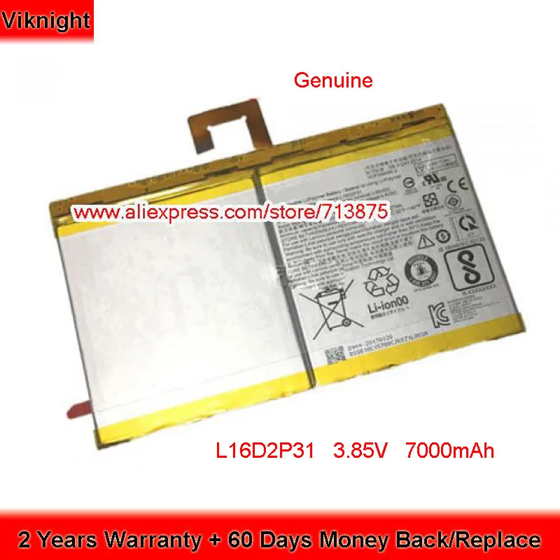 

Оригинальный аккумулятор 3,85 В 7000 мАч 27 Вт-ч L16D2P31 для Lenovo Tab 4 10 Plus TB-X704F SB18C15128 1ICP38494-2