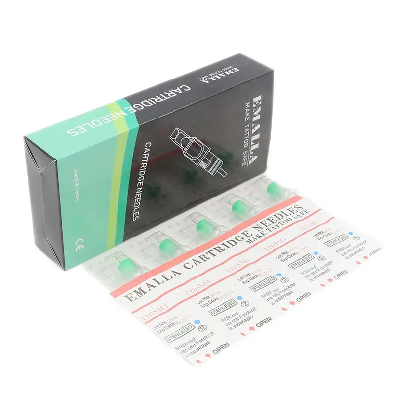 

EMALLA 10pcs Tattoo Needle Permanent Makeup M1 Round Liner Cartridge Needles EMALLA Cartridge Needles 5M1 7M1 9M1 11M1 13M1 15M1